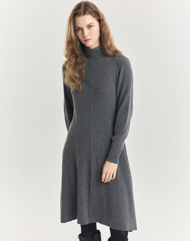 헤지스레이디스 울혼방 터틀넥 니트 원피스 HSDR4D903G3