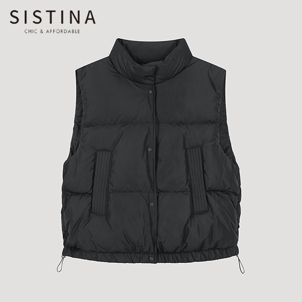 시스티나 여성 스트링 하이넥 덕다운 베스트 ASDVTO41020