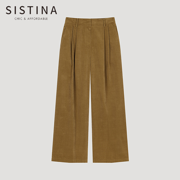 시스티나 여성 투턱 코듀로이 팬츠 AWWSLO41840