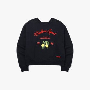 디아도라 레몬 그래픽 크롭 스웻셔츠 D4322LFS51NVD