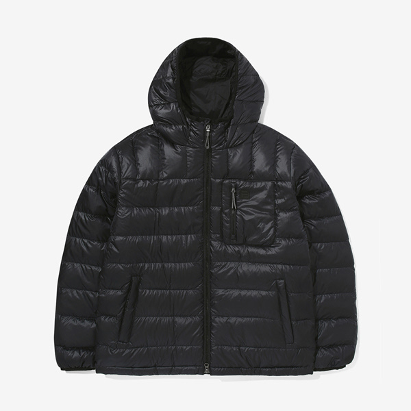 휠라  유광 립스탑 경량 후드 다운 FS2DJG4108M_BLK