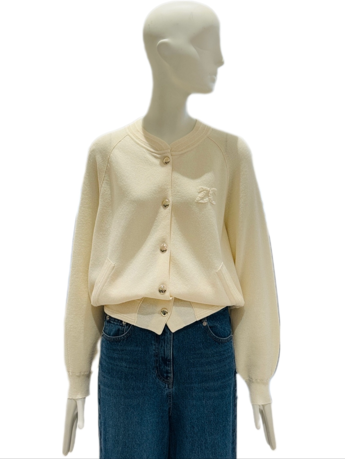 ZOOC 여성 루즈핏 백레터링 포인트 가디건 Z243KSL012