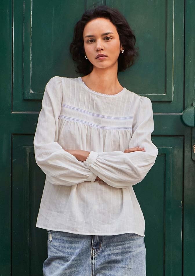 플랙 여성 노스텔지아 레이스 블라우스 PWTF3BLL05W