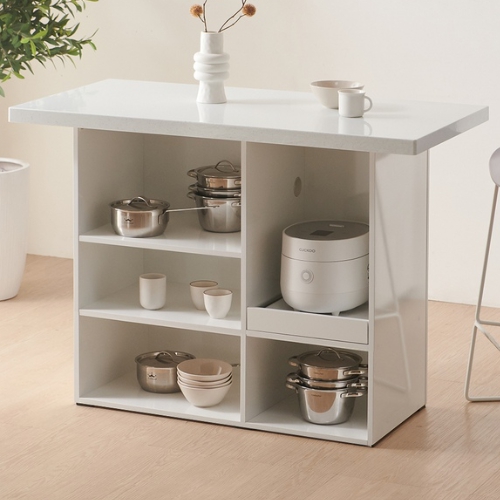 보루네오하우스 엘리브 샤인 인조대리석 오픈형 홈바 식탁 1200