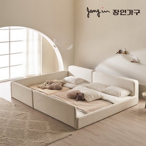 장인가구 하랑 패브릭 볼드헤드 데이베드 패밀리침대 SS+Q