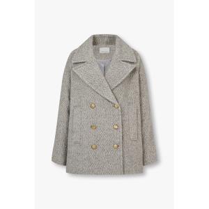 보브 여성 부클 더블 하프 코트 7124416501