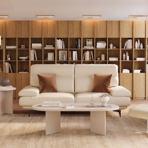 까사미아 코번 천연가죽 소파 3인용