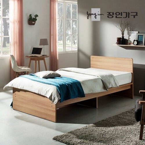 장인가구 모카 수납 평상형 침대 S