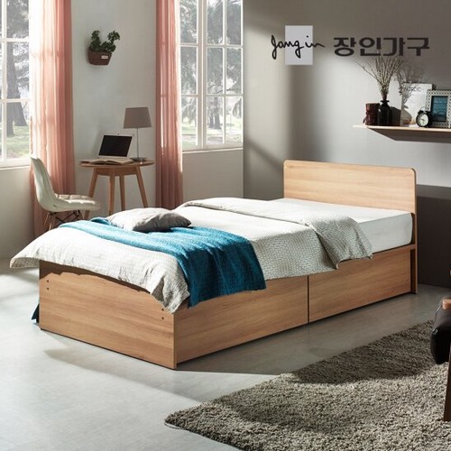 장인가구 모카 서랍 평상형 침대 S