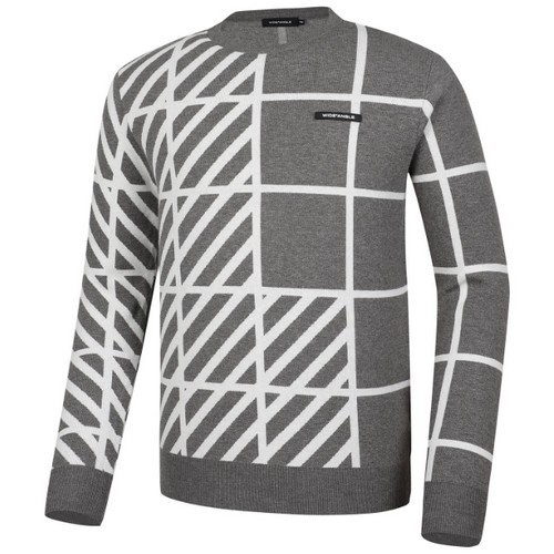 와이드앵글  CO 뉴트로 체크패턴 캐주얼 풀오버 WMW24K73MK