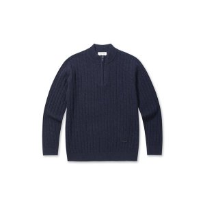 브렌우드 케이블 조직 하프집업 스웨터_BRWAW24651NYX