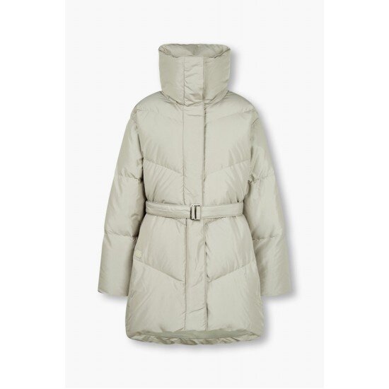 보브 와이드넥 벨티드 하프 다운 자켓 7154417202