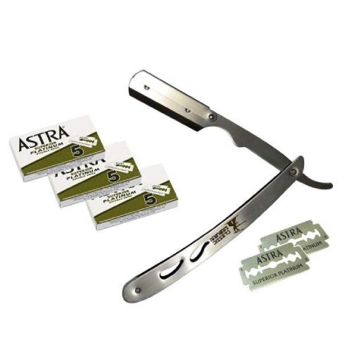 클래식 사무라이 스트레이트 엣지 안전 면도기 실버 CS102