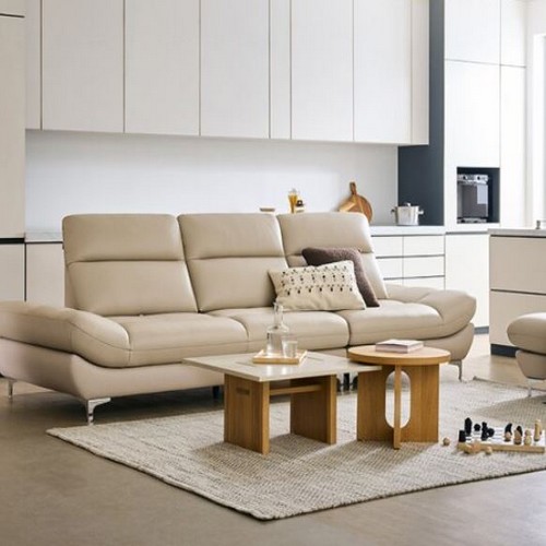 자코모 베러미ll 스윙 기능성 천연가죽 소파 4인용