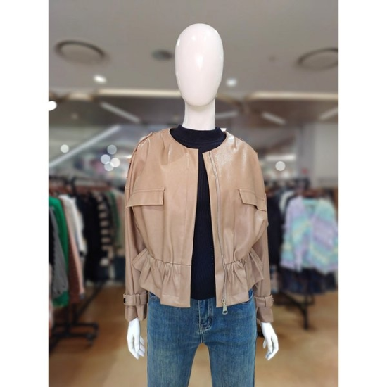 르니앤맥코이 밑단 셔링 나그랑 안조가죽 재킷 ML10JK171