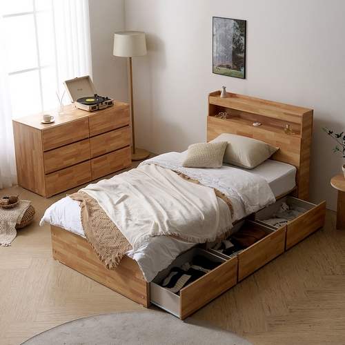 BIF보루네오 마르체 리움 통서랍 수납 침대 S