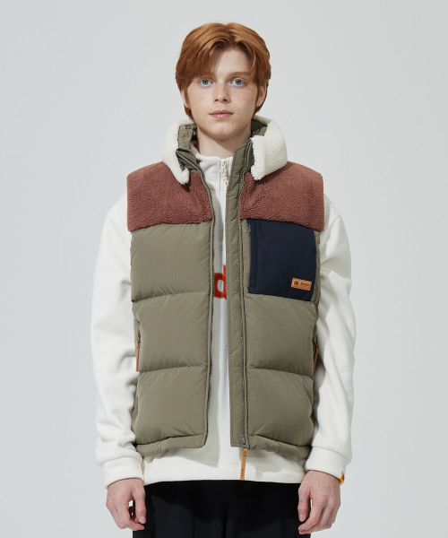 코닥어패럴 브라우니 컬러블록 다운 베스트 K4423LDV95KHK