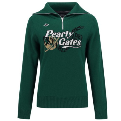 크리스패션 파리게이츠 로고 와이드 칼라 방풍 니트 521D4SR575_GN