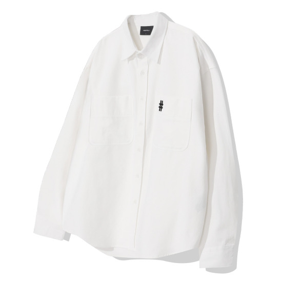 빈트릴 에센셜 해시태그 로고 옥스포드 셔츠 BA243SI001