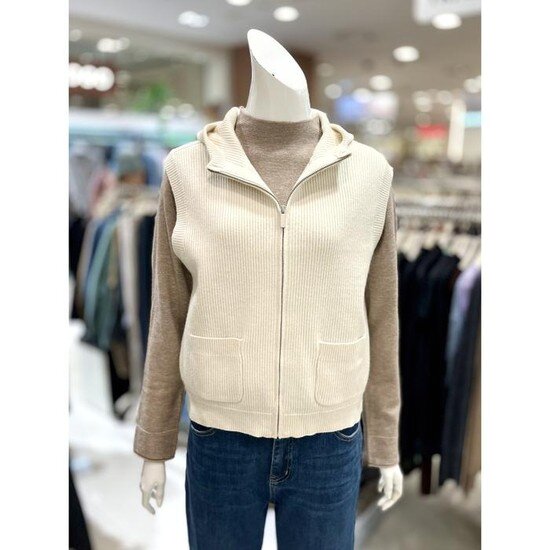 트리아나 후드넥 니트 집업 베스트 AK4VA05