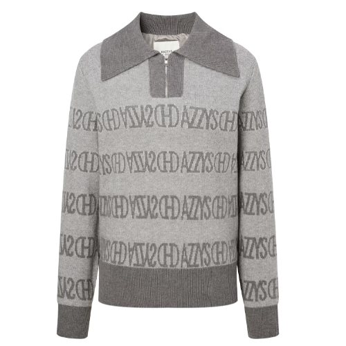 LF 헤지스골프 로고패턴 울혼방 반집업니트 HWSW4D713G2