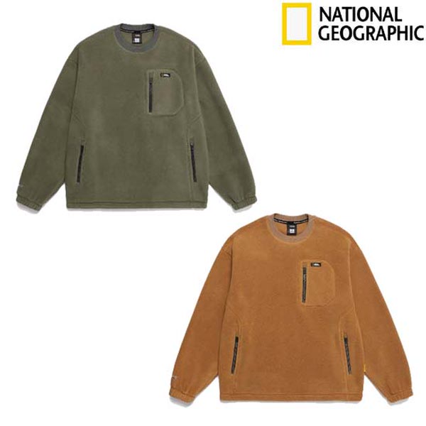 내셔널지오그래픽 NRN 플리스 맨투맨 N244USW140