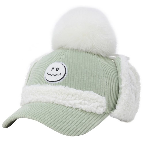 크리스패션 파리게이츠 스마일 폭스 퍼 코듀로이 이어워머 캡 521D4CP003_MT