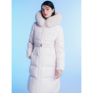 올리브데올리브 여성 슬림핏 벨티드 롱 구스 다운 점퍼 OP4XM1140