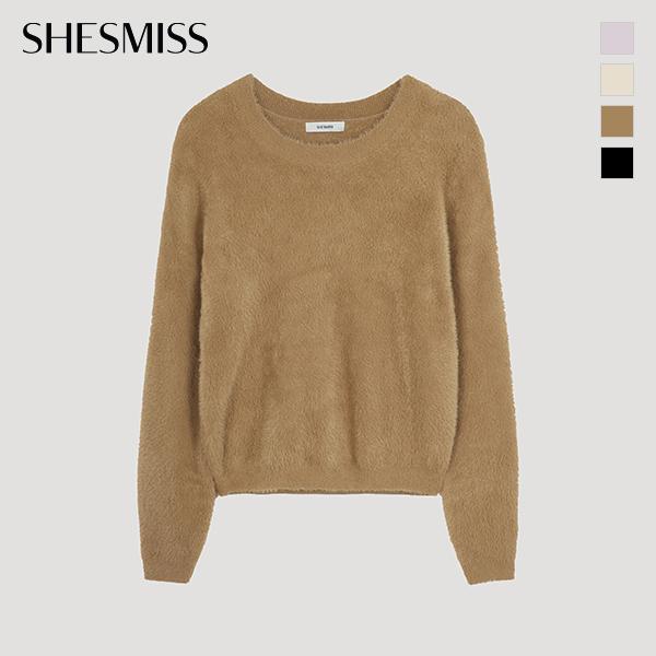 쉬즈미스 여성 헤어리 라운드 니트 SSKPOO42810