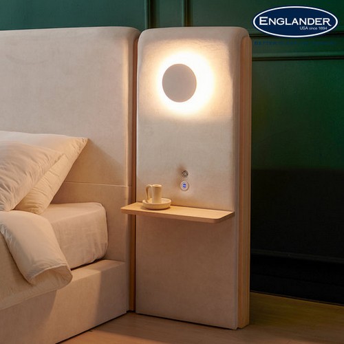 잉글랜더 제이크 유타원단 패브릭 침대 협탁