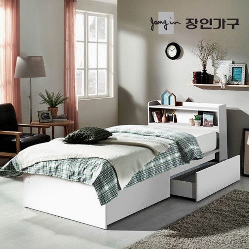 장인가구 클라바 수납헤드 서랍 침대 SS