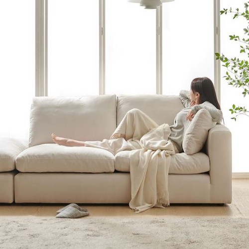 보니애가구 루미에르 모듈 카우치형 아쿠아텍스 패브릭 소파 3인용