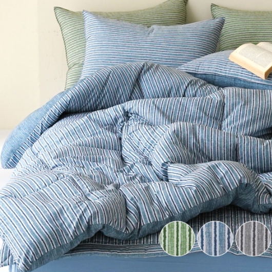 바숨 라인 사계절 차렵이불+침대패드+베개커버 침구세트