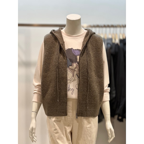 벨라디터치 울혼방후드넥 니트 조끼 V9E4KT30