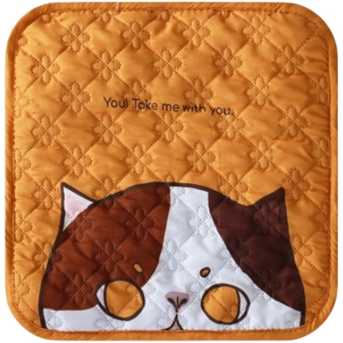 한일전기 빼꼼냥이 머스타드 전기방석 [1인용, 40x40cm]