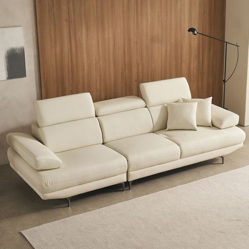 우아미가구 브엘 무빙헤드 실리콘 가죽 소파 4인용