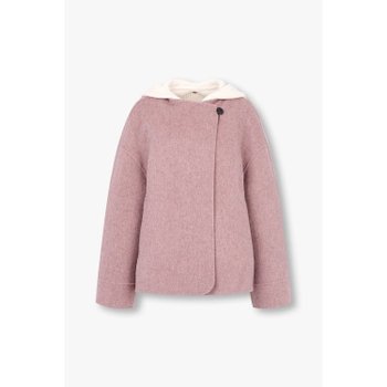 보브 니트 후드 레이어드 울 캐시 자켓 7124410102