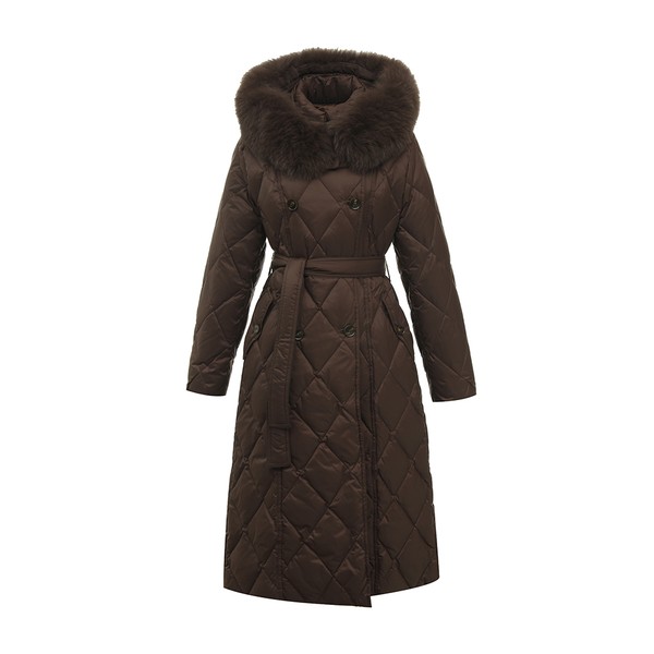 미니멈 여성 퍼 후드 더블 버튼 롱 패딩 MYDOPM0990