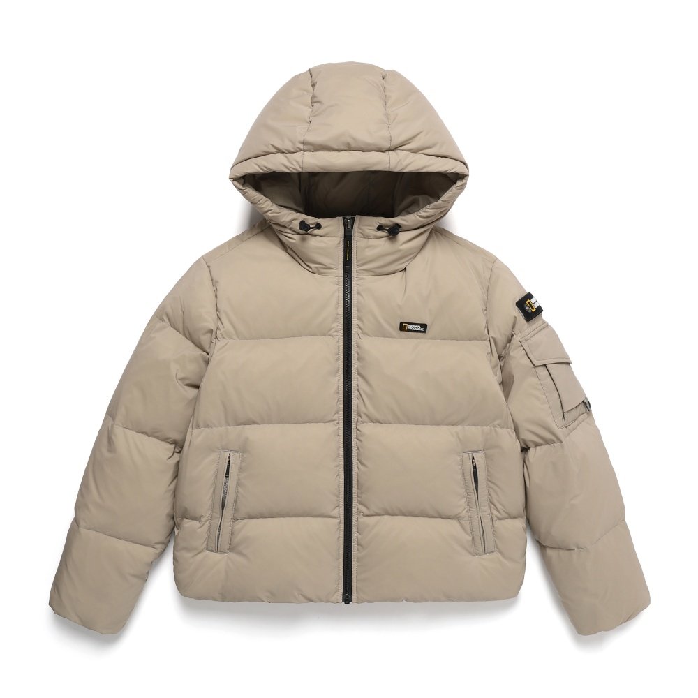 내셔널지오그래픽  골든몰 숏기장 구스 후디 다운 점퍼 N244WDW120