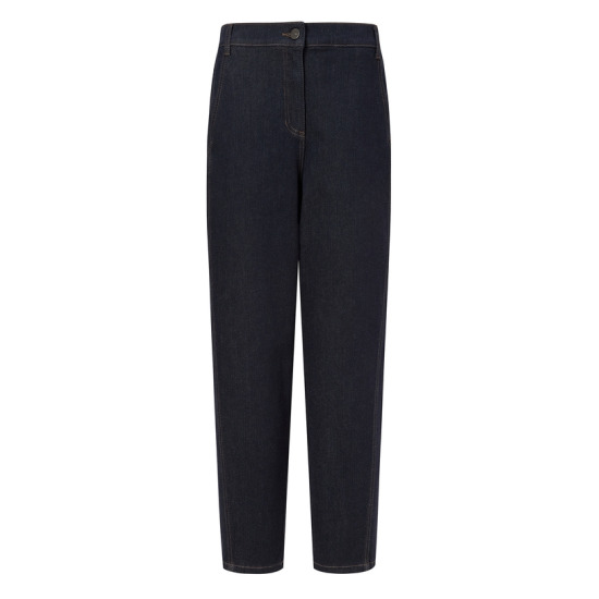 닥스레이디스 스티치 면혼방 약기모 뒷밴딩 배기데님팬 DLPA4D007N3