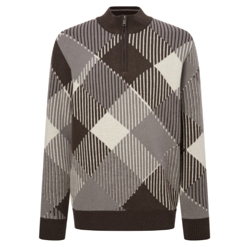 LF 닥스골프 체크 방풍 니트 반집업 DGSW4D754W3