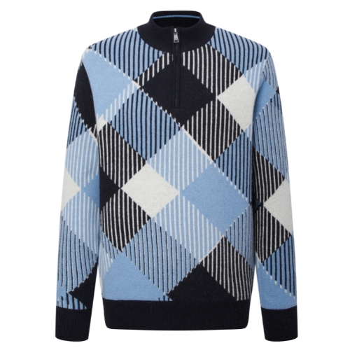 LF 닥스골프 체크 방풍 니트 반집업 DGSW4D754B5