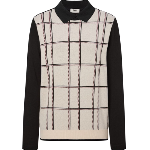 닥스골프 체크 자카드 니트 하이브리드 DNSW4D728BK