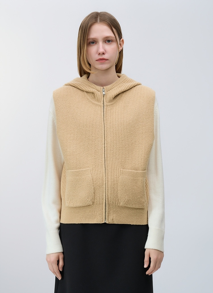 리스트 리브드 후드 베스트 TSKVTO82570