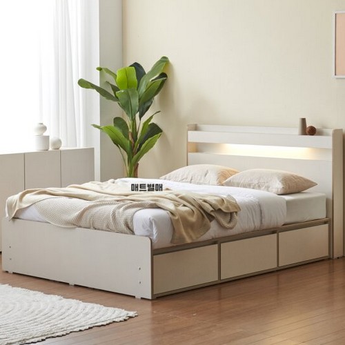 아이앤 프레아 3서랍 수납 A형 LED침대 Q