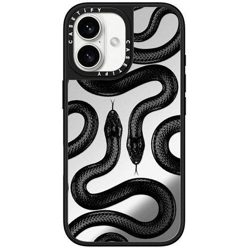 아이폰16 플러스 블랙 킹스네이크 미러 케이스