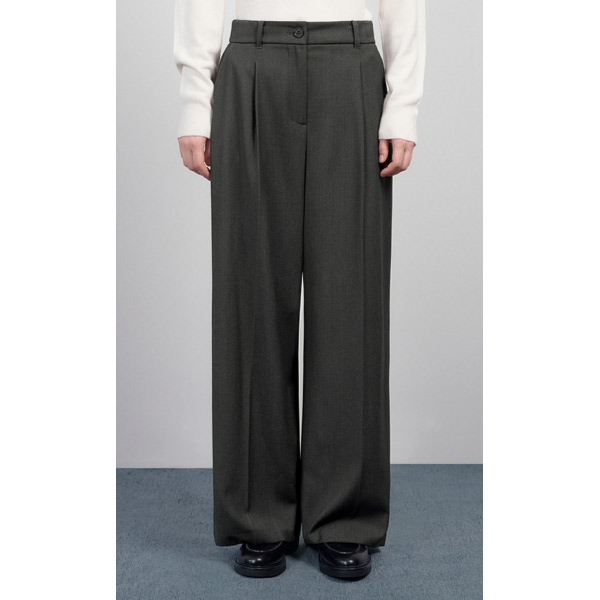 시스티나 여성 울혼방 원턱 스트레이트 팬츠 AWWSLO41060