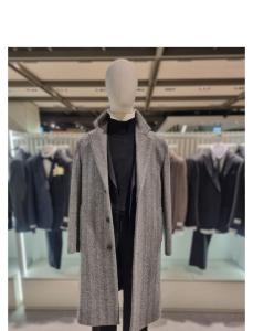 지오지아 울캐시미어 혼방 세미오버핏 헤링본 롱코트_ADE4CG1903