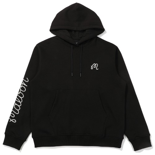 말본골프  말본 스크립트 기모 후드 맨투맨 M4421PFS01BLK