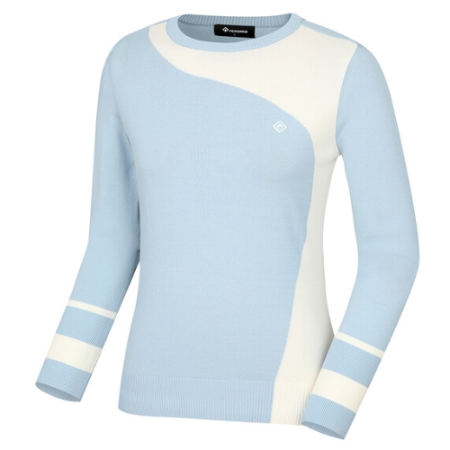 레노마골프  컬러 블럭 포인트 라운드넥 니트 RWSRL5204